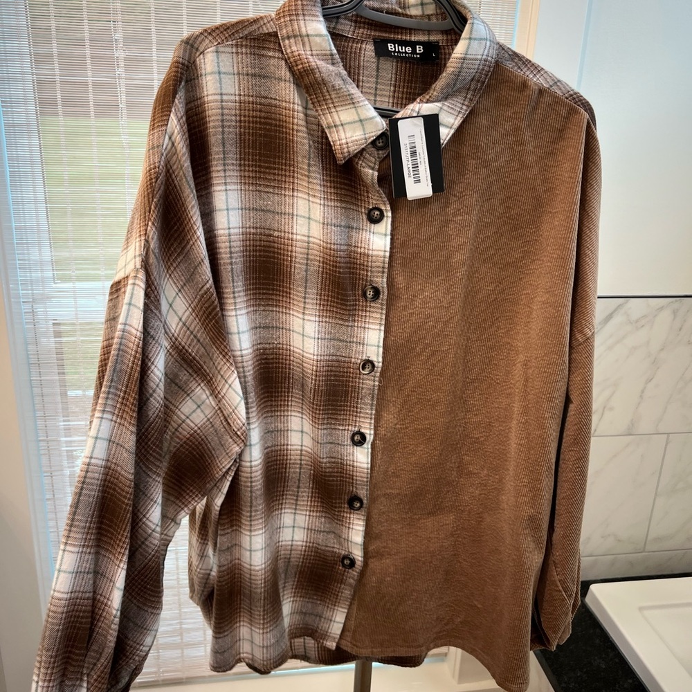 Blue B Brown Plaid Button-Up Shirt